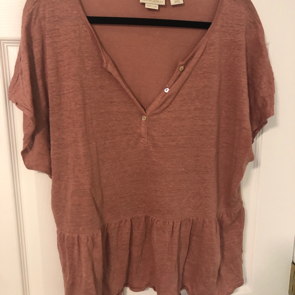 Linen peplum shirt